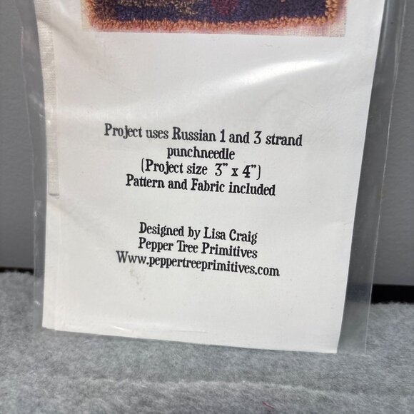 Midnight Run Moon & Stars Punch Needle Pattern Kit by Pepper Tree Primitives 3x4 - Picture 3 of 6